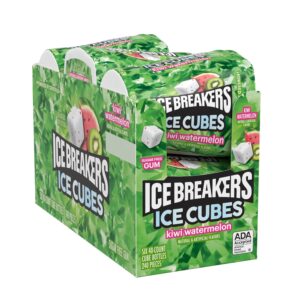 Ice Breakers Ice Cubes Kiwi Watermelon 40pc Gum Pop Bottle 6ct